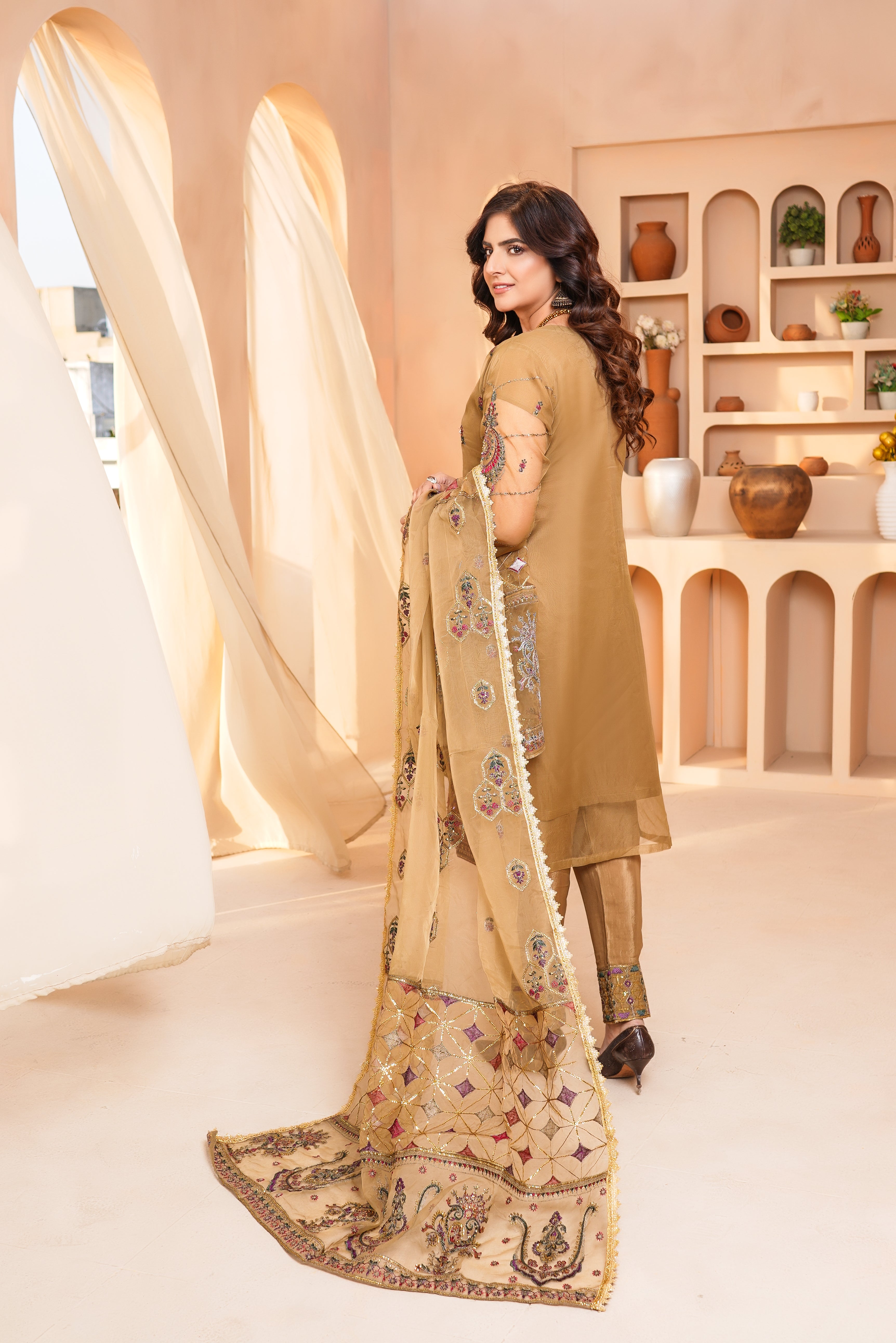 3Piece_Embroidered Organza Suit | 1350-SN-ORZ