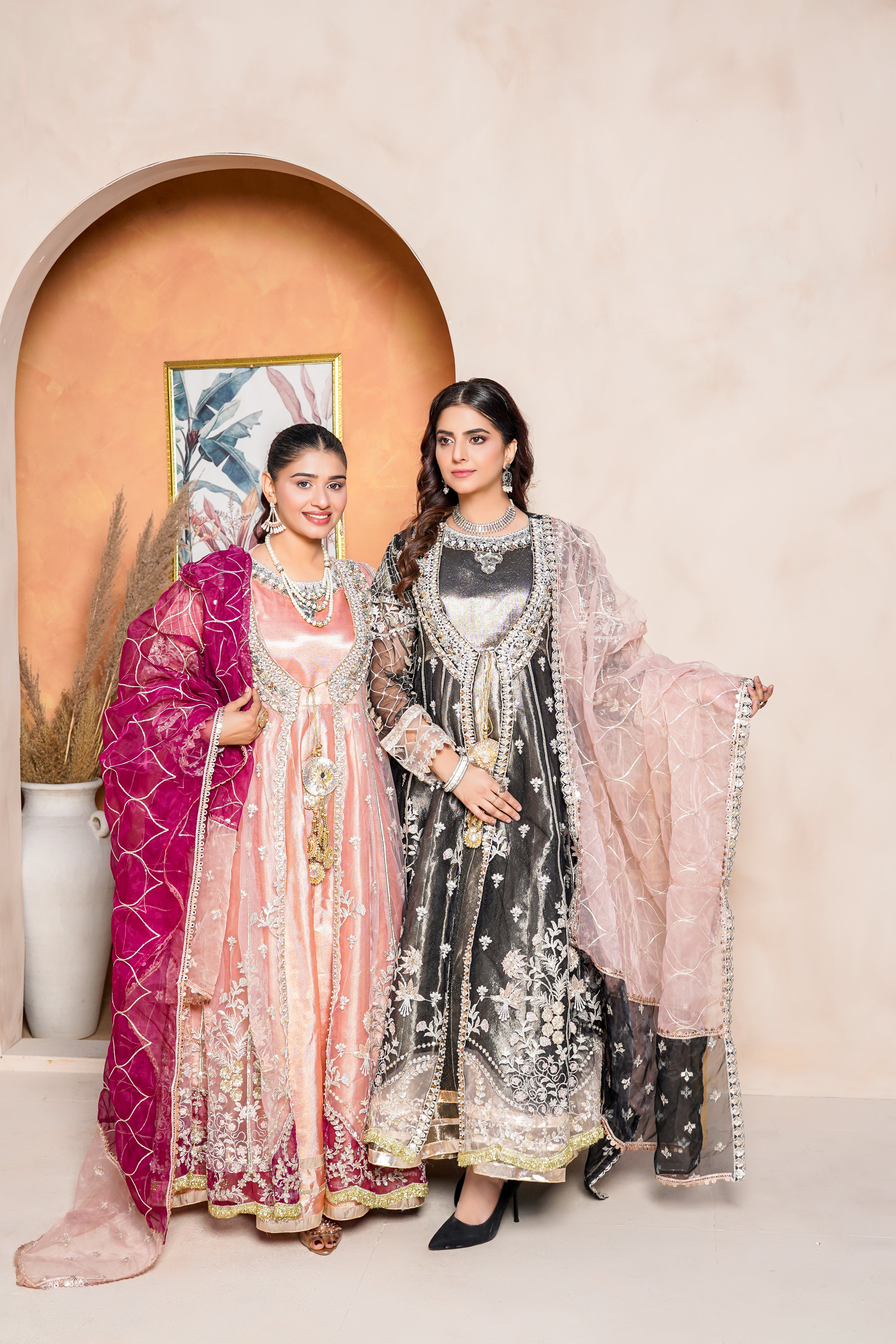 3Piece_ Ready To Wear Net Gown/Maxi | 1321-SN