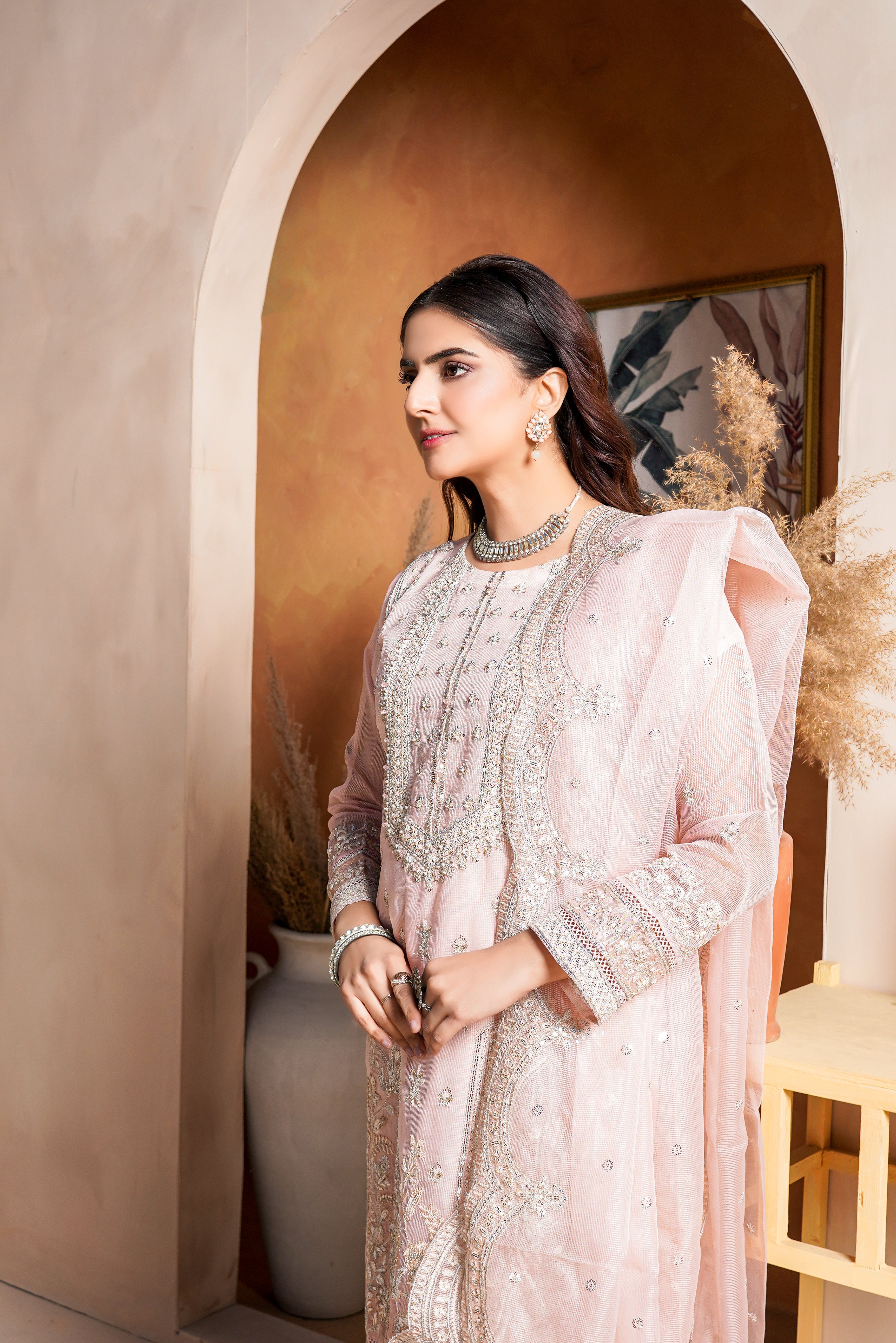 3Piece_Embroidered Khaadi Net Suit | 1370-SN-KHN