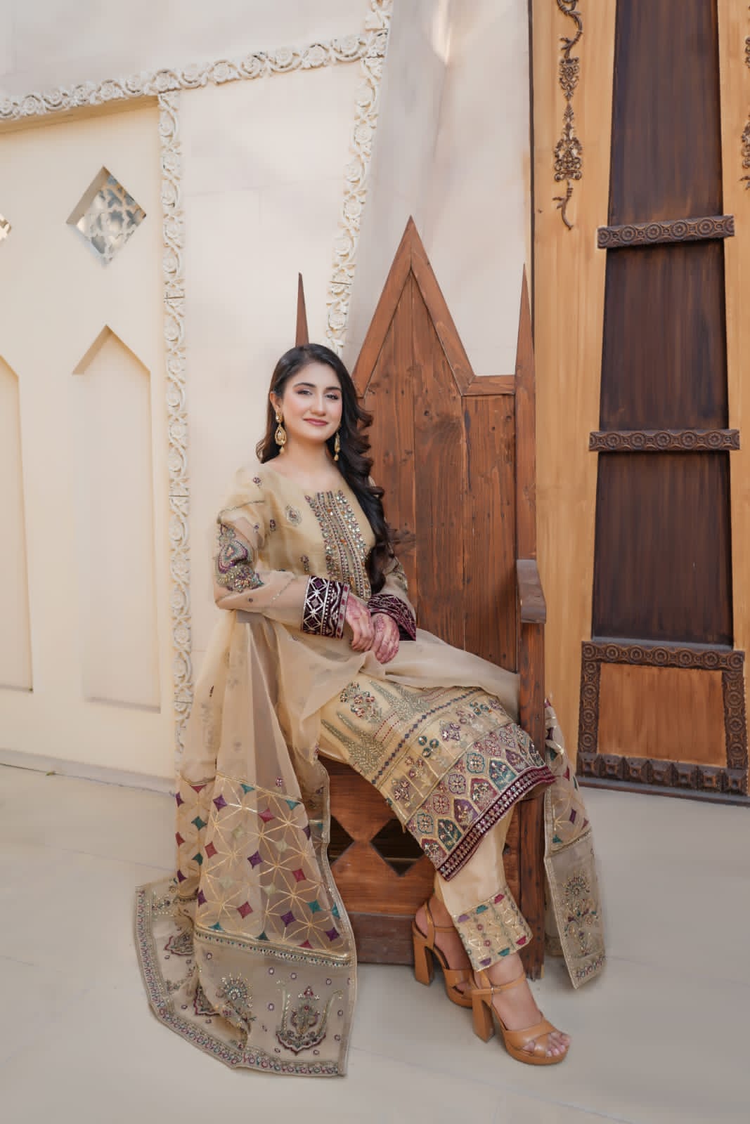 3Piece_Embroidered Organza Suit | 1350-SN-ORZ