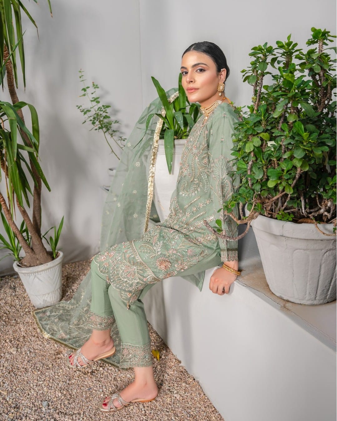 3Piece_Embroidered Organza Suit | 1310-SN-ORZ